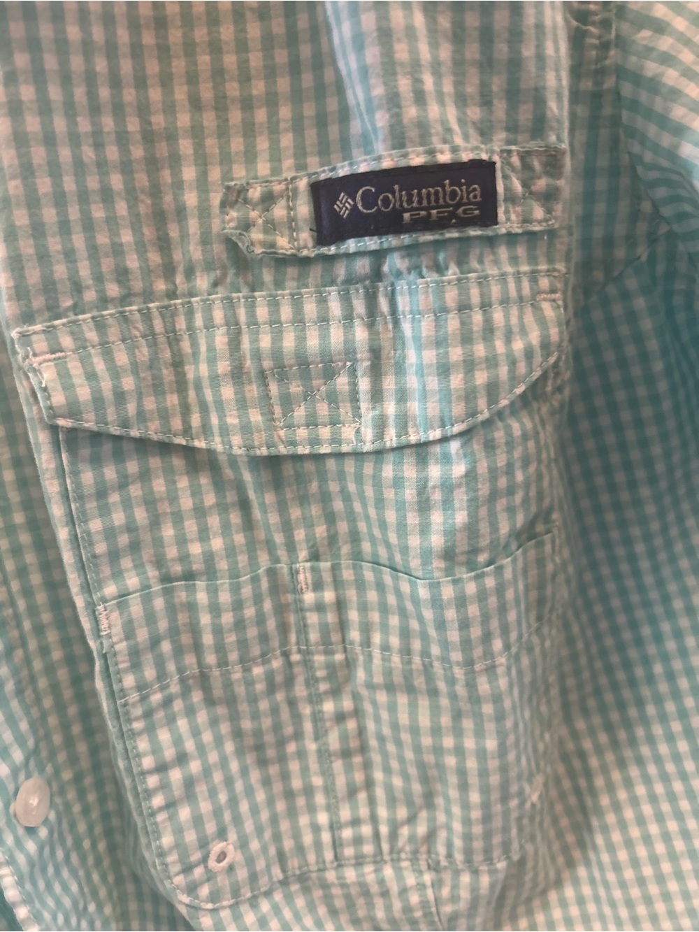 Columbia PFG Super Bonehead Teal Check Long-Sleeve Button-Down Shirt